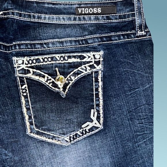 Plus Size Vigoss Bedazzled Dallas Bootcut Jeans Size 42x31 - Picture 5 of 5
